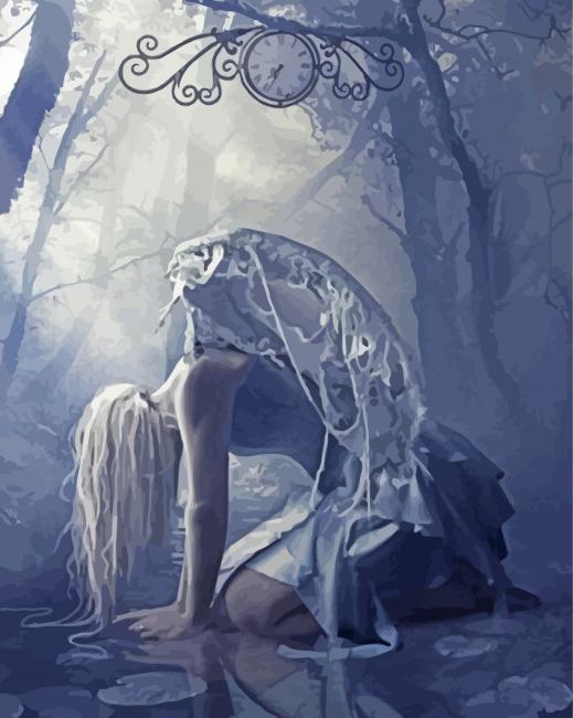 Broken angel in the forest paint by numbers