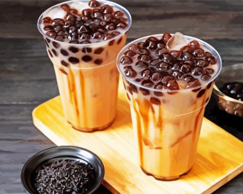 Bubble Tea Glasses paint by numbers