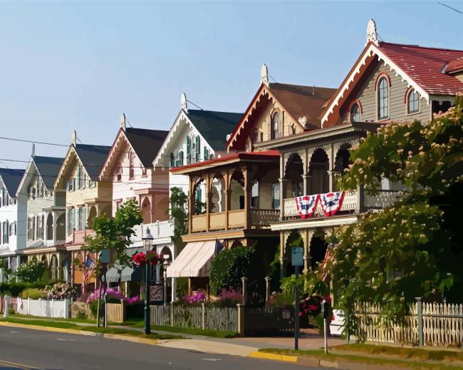 Aesthetic Cape May Houses paint by numbers