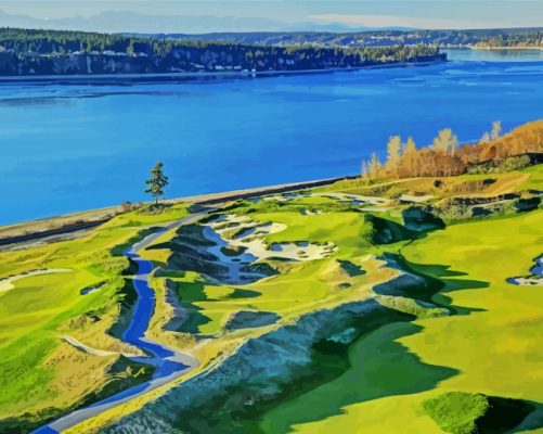 Chambres Bay Golf Course Tacoma paint by numbers