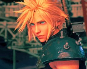 Cloud Strife Final Fantasy Game paint by numbers