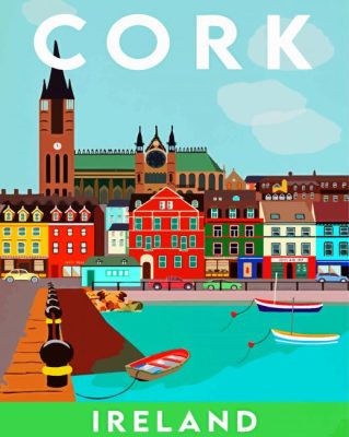 Cork Ireland Poster paint by numbers