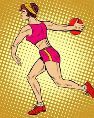 Discus Throw pop art paint by numbers