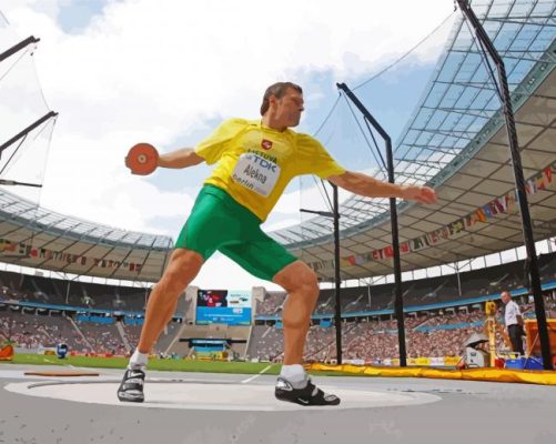 Discus throw sport paint by numbers