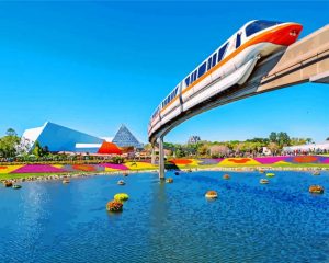 Disneyland Monorail Train paint by numbers