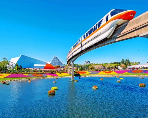 Disneyland Monorail Train paint by numbers