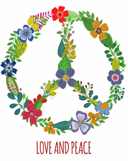 Flower Peace paint by number