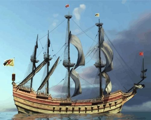 Gallen Ship paint by numbers