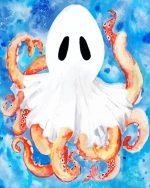 Ghost octopus art paint by numbers