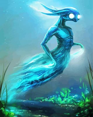 Ghost octopus fantasy art paint by numbers