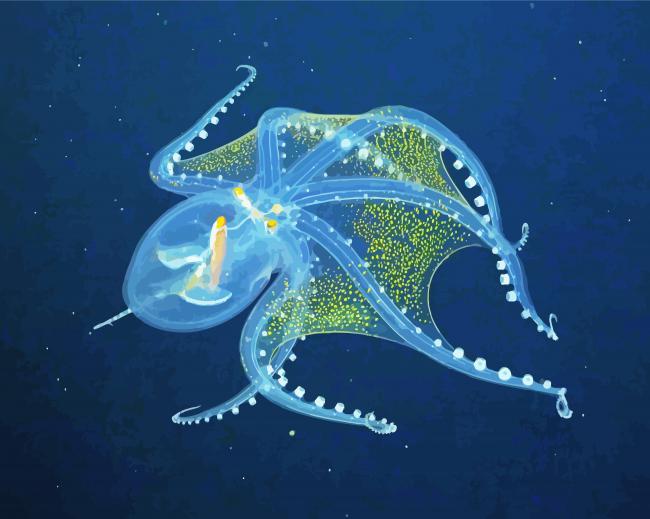 Ghost octopus paint by numbers