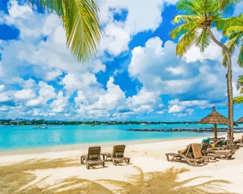 Grand Baie Mauritius City Centre paint by numbers