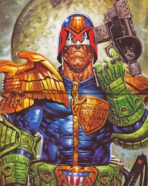 Judge Dredd Superhero paint by numbers