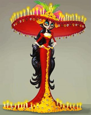 La Muerte Queen paint by numbers