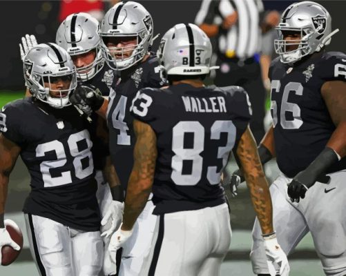 Las Vegas Raiders american football players paint by numbers