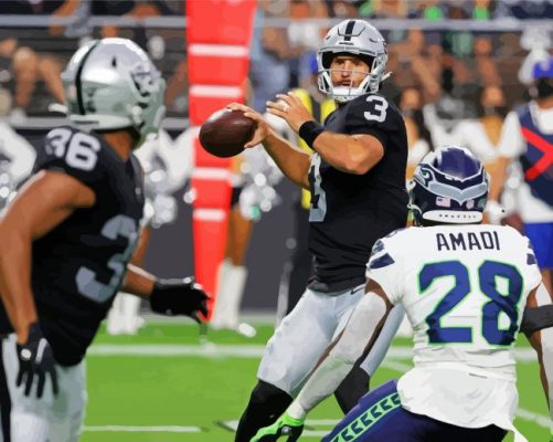 Las Vegas Raiders players paint by number