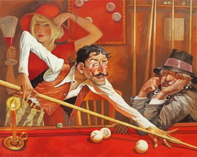 Man Playing Pool Art paint by number