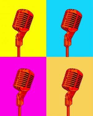 Microphone Pop Art paint by numbers