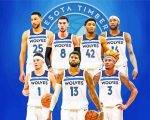 Minnesota Timberwolves Basketball Players paint by numbers