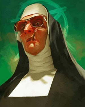 Nun Smoking paint by numbe