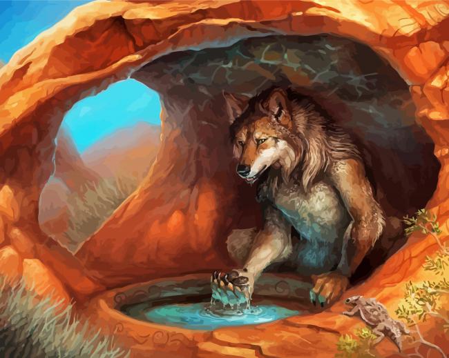 Oasis Desert Wolf paint by numbers
