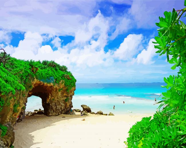 Okinawa beach paint by numbers
