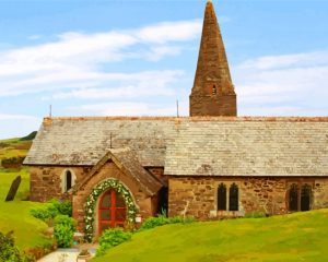 Port Isaac St Enodoc Church paint by numbers