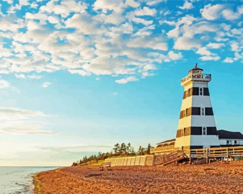 Prince Edward Island lighthouse paint by number