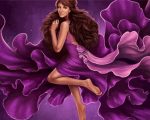 Purple Floral Princess Paint by numbers