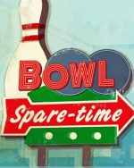 Retro Bowling Sign Abstract Walk In The Park Abstract Walk In The Park Paint by numbers