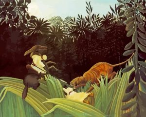 Scout Attacked By a Tiger paint by numbers