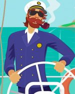 Sea Captain And Ship paint by numbers