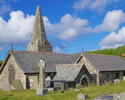 St Enodoc Church Port Isaac paint by numbers