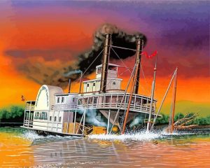 Steamboats Art paint by numbers