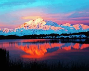 Sunset At Denali Alaska paint by numbers