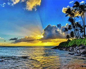Sunset At Napili Bay paint by numbers