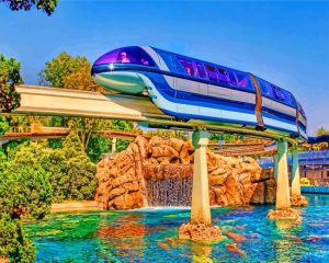 The Disneyland Monorail paint by numbers