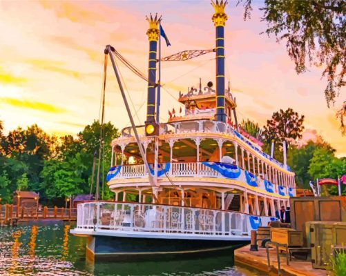 The Disneyland Steamboat paint by numbers