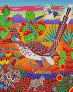 The Roadrunner Bird Art paint by number