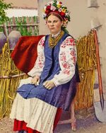 Traditional Lithuanian Woman paint by numbers