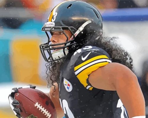 Troy Polamalu player paint by numbers