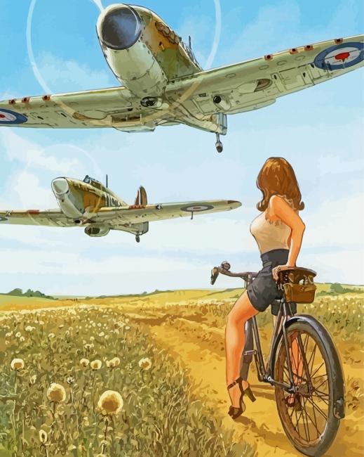 WW2 World War Airplane Aviation Aircraft Paint by numbers