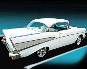 White 59 Chevy Car paint by numbers