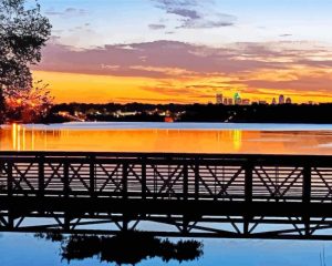 White rock city silhouette paint by number