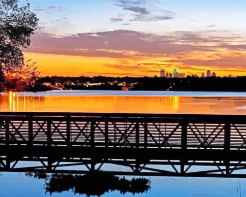 White rock city silhouette paint by number