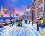 Winter Xmas In Paris paint by numbers