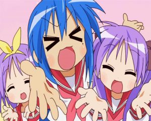 Adorable Lucky Star Anime Girls paint by numbers