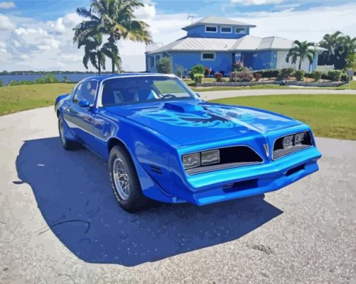 Aesthetic Blue 1979 Pontiac Firebird Sunset paint by numbers 