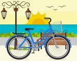 Aesthetic Beach Scene With Bicycle Paint by numbers