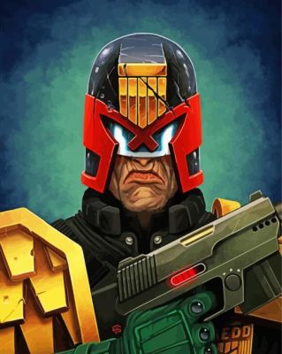 Aesthetic Judge Dredd paint by numbers